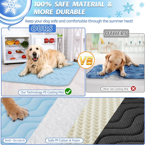Dog Cooling Mat for Large Dogs, 40"X28" Breathable Self Cooling Crate Mat for Dogs & Cats, Portable Washable Pet Cooling Pad for Kennel, Sofa, Bed, Floor, Car Travel Indoor Outdoor Summer Use7