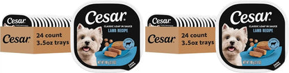 Cesar Classic Loaf in Sauce Wet Dog Food, Filet Mignon, 3.5 Oz, 24 Count | Made in USA, Real Beef #1 Ingredient, No Fillers/Added Sugar/Artificial Flavors, Use as Meal or Topper, Easy Peel Trays20