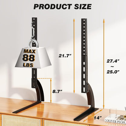 TV Stand Mount, Universal Tabletop for 22-65 Inch Flat Screen Tvs | Height Adjustable TV Base, Strong TV Legs Holds up to 88Lbs, Max VESA 800 X 500Mm, Plasma LCD LED7