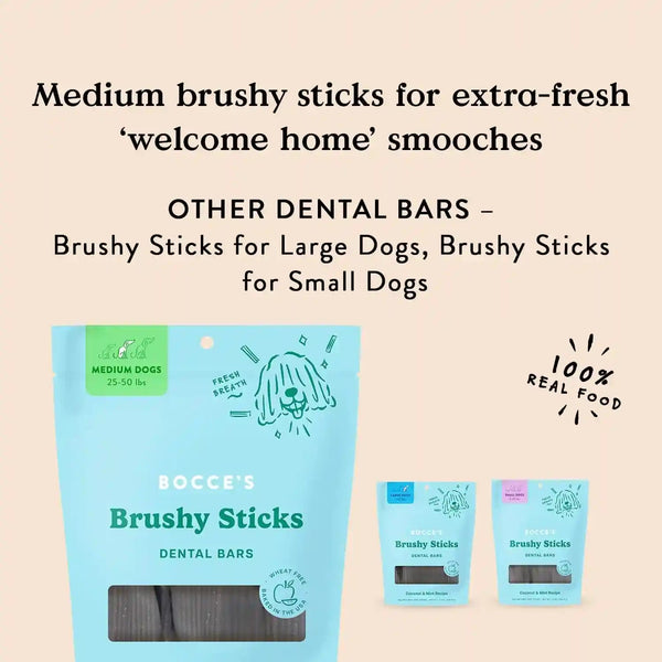 Bocce'S Bakery Brushy Sticks Dog Dental Treats, Medium Breeds (13 Oz) | Wheat-Free Dental Bars to Support Oral Health & Fresh Breath - Made with Real, Limited Ingredients in the USA6