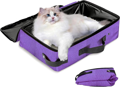 Portable Cat Litter Box with Lid, 16 * 12 * 6 Inches, Black | Foldable, Ease of Use, Non-Leaking, Easy to Take, Lightweight, for Outdoor Camping & Traveling, Zipper Lock8