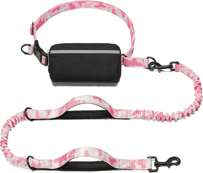 Iyoshop Hands Free Dog Leash with Zipper Pouch, Dual Padded Handles and Durable Bungee for Walking, Jogging and Running Your Dog (Large, 25-120 Lbs, Black)38