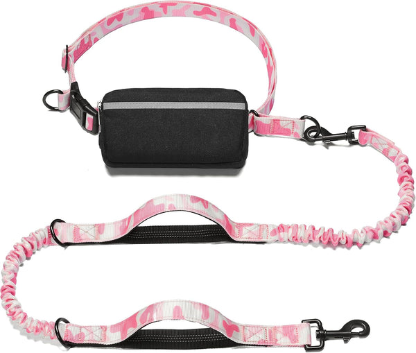 Iyoshop Hands Free Dog Leash with Zipper Pouch, Dual Padded Handles and Durable Bungee for Walking, Jogging and Running Your Dog (Large, 25-120 Lbs, Black)38