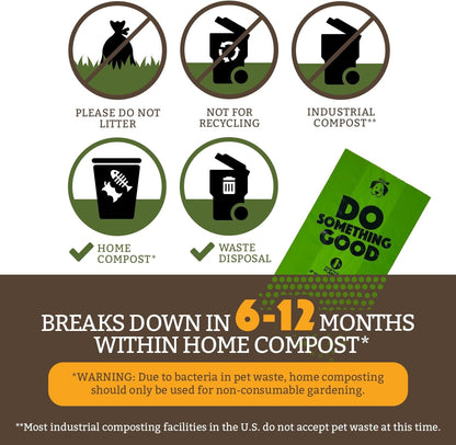 Doggy Do Good - 180 Count, Heavy Duty Poop Bags for Dogs - Standard Size - Dog Waste Bags Made with 50% Recycled Plastic + 15% Biobased Material - Landfill-Friendly, Unscented, Leak-Proof | Heavy-Duty, Easy-Open Dog Bags - 50% Recycled Plastic & 15% Biobased Materials - Trash-Bin Ready & Land-Fill Friendly3