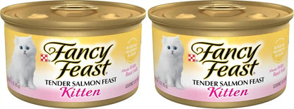 Purina Fancy Feast Kitten Tender Salmon Feast Wet Kitten Food - (Pack of 24) 3 Oz. Cans11