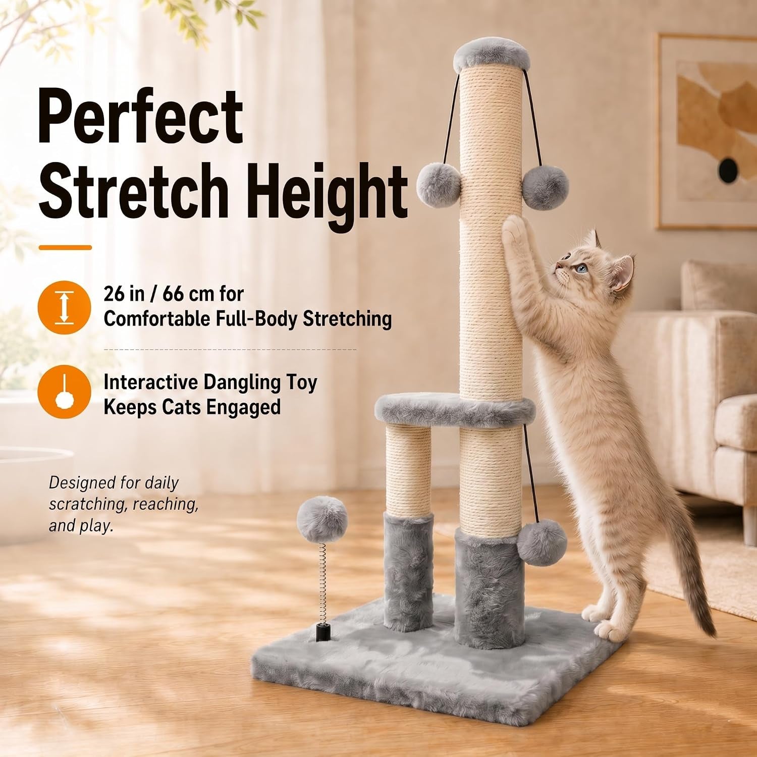 dimaka-tall-cat-scratching-post-double-lower-posts-extra-stable-cat-post-tree-scratcher-with-sisal-rope-and-teasing-4-balls-total-large-base-grey