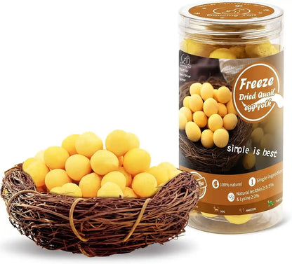 Dancing Tail Freeze Dried Quail Egg Yolk & Cranberry Cube Cat & Dog Treats Biscuits, Dehydrated Healthy Tasty Snack for Training 2.5 Ounce9