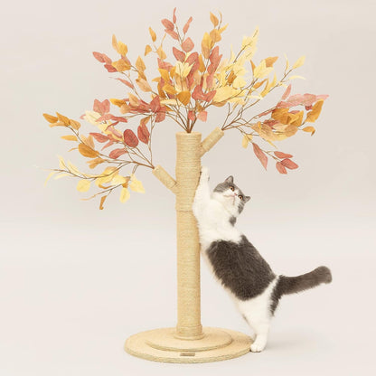 Meowoou Cat Scratching Post 33 Inch Tall Cat Scratcher for Indoor Cats Adults,Small Cat Tree Tower Sisal Rope Kitten Scratch with Interactive Hanging Ball8