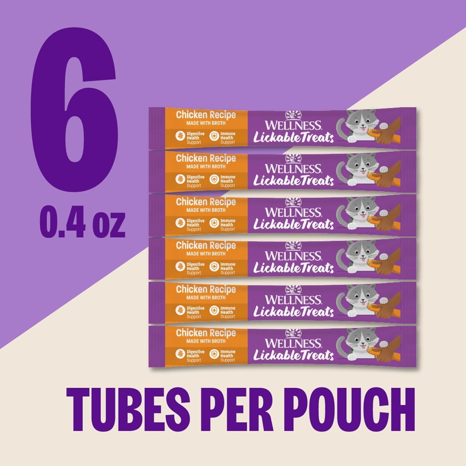 wellness-lickable-soft-puree-cat-treats-all-lifestages-kitten-to-senior-natural-grain-free-chicken-flavor-0-4-oz-pack-of-6-tubes