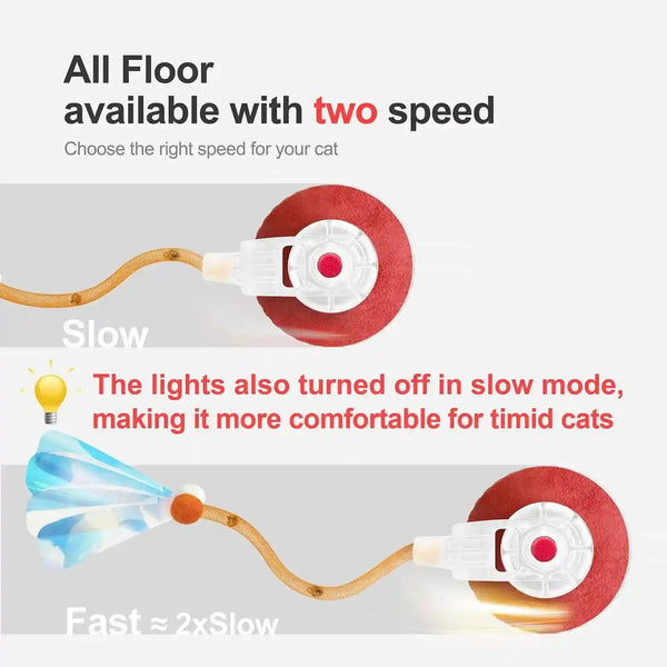 Jkanti Interactive Cat Toys for Indoor Cats,The 3Rd Generation Agile Moving Cat Ball with Elastic Mesh Tail,Automatic Kitten Toys for Bored Indoor Cats,Motion Activated (Orange)3