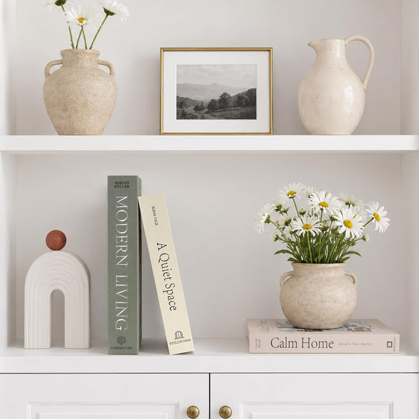 Decorative Books for Home Decor, Set of 3 Stackable Fake Books for Coffee Table Bookshelf Decor, Modern Aesthetic Decorative Book for Home Living Room Bedroom Office Decoration, Sage Green2