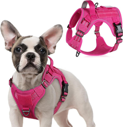 Rabbitgoo Tactical Dog Harness for Large, No Pull Military Service Vest | Molle & Handle, Heavy Duty, Adjustable, Reflective Straps, Easy Control for Training Walking, Black, Large37