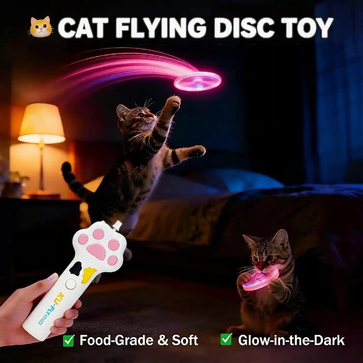 cat-fetch-toy-launcher-with-10-soft-flexible-discs-cat-toys-for-indoor-cats-led-glowing-launcher-electric-interactive-kitten-toy-for-hunting-exercise-usb-rechargeable