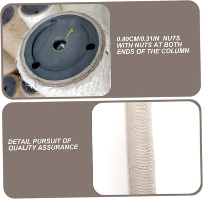 2PCS Cat Scratching Post Replacement, 20 Inch Sisal Cat Tree Replacement Post, 8Mm Bolts, Easy to Install2