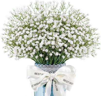 12Pcs Babys Breath Artificial Flowers, 21In Floral Stems for Vase Decor | Trim 12In Lower Stems to Fit 4–6In Small or 7–12In Medium Vases for Dining Table Centerpiece, Bedroom, Wedding Decor1