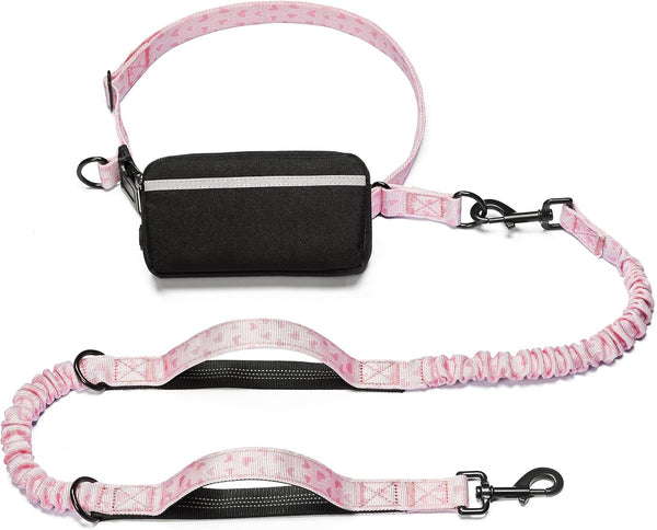 Iyoshop Hands Free Dog Leash with Zipper Pouch, Dual Padded Handles and Durable Bungee for Walking, Jogging and Running Your Dog (Large, 25-120 Lbs, Black)41
