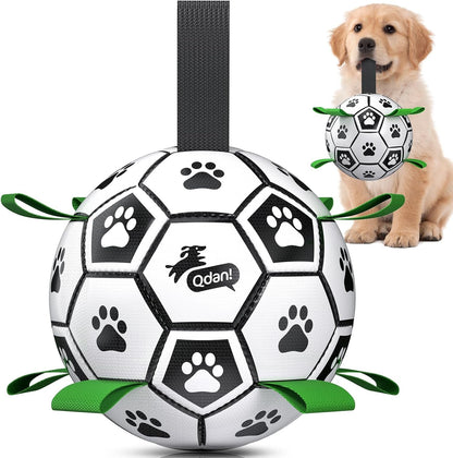 QDAN Dog Balls, 6 Inch Dog Soccer Ball with Straps, Herding Balls for Dogs | Outdoor Dog Toys Balls for 20-40 Lb Dogs, Puppy Ball to Keep Them Busy, Dog Pool Water Play Toy, Puppy Birthday Gifts15