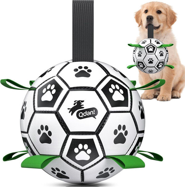QDAN Dog Balls, 6 Inch Dog Soccer Ball with Straps, Herding Balls for Dogs | Outdoor Dog Toys Balls for 20-40 Lb Dogs, Puppy Ball to Keep Them Busy, Dog Pool Water Play Toy, Puppy Birthday Gifts15