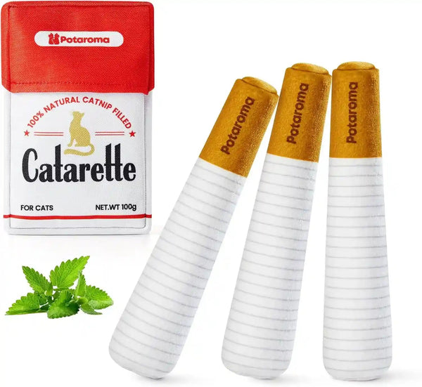 Potaroma 3-Pack Catnip Cat Toys, 15,000Mg A+ Pure Kitten Kickers | Funny Plush Sticks for Indoor Cats to Chew, Hug, Wrestle and Bat; Cute for Kittens and Bored Adult Cats.1