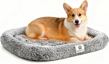 Mora Pets Self Warming Cat Bed Self Heating Pet Pad with Bolster and Foam Washable Removable Cover Non Slip Thermal Sherpa Fabric Pet Mat Grey 23 Inch1