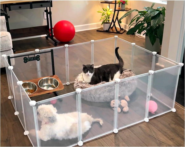 Modular Small Pet Playpen, 14 Panels, 16.5" Height Indoor Enclosure for Rabbits, Guinea Pigs, Hedgehogs, Kittens and Small Pets1