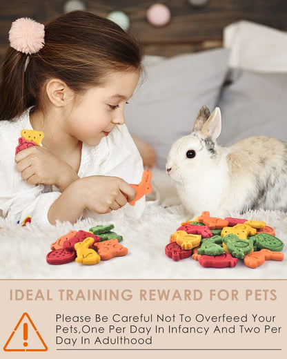 Bissap 32PCS Bunny Chew Toys, Mixed Natural Timothy Hay Pumpkin Strawberry Carrot Chinchillas Chewing Toys and Treats for Rabbit Bunny Guinea Pig Hamster Gerbil and Other Small Animals Molar Snacks4