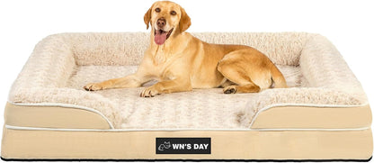 Orthopedic Dog Bed for Large Medium Sized, Washable Memory Foam Large Dog Bed, Medium Pet Sofa with Removable Cover, Washable Waterproof Pet Couch Beds(Grey, L)19