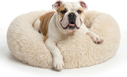 Small Calming Dogs Bed for Small Dogs Anti-Anxiety Machine Washable Fluffy Luxury Anti-Slip Waterproof Mute Base Warming Cozy Soft Pet Puppy round Bed49