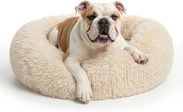 Small Calming Dogs Bed for Small Dogs Anti-Anxiety Machine Washable Fluffy Luxury Anti-Slip Waterproof Mute Base Warming Cozy Soft Pet Puppy round Bed49