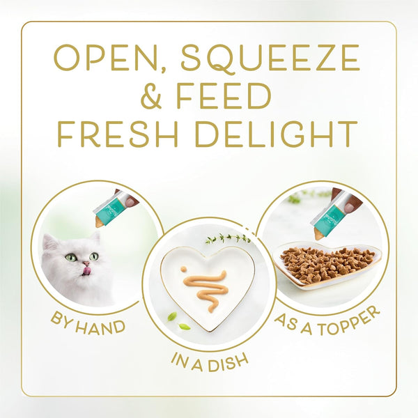 Purina Fancy Feast Squeezable Cat Treats Tube, Savory Puree Naturals with Natural Tuna in a Demi-Glace - 0.35 Ounce (Pack of 12)5