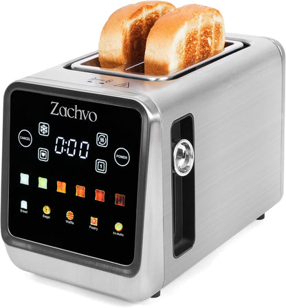 2 Slice Touchscreen Toaster with Digital Countdown & Bagel Mode | 1.5" Wide Slots, Single-Side Toasting, Bread, Waffle & Muffin Presets, Memory, 6 Shade Settings, Defrost & Reheat1
