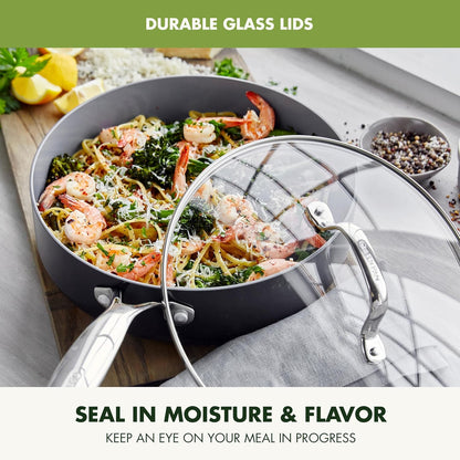 Valencia Pro 22 Piece Cookware Set Ceramic Nonstick Pots & Pans | Pfas-Free Nonstick, Induction Ready, Compatible with All Stovetops, Hard Anodized, Dishwasher Safe, Oven Safe up to 600F8