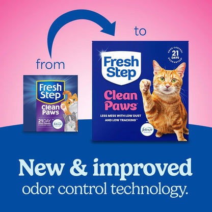 Fresh Step Clean Paws Multi Cat Clumping Litter with Febreze Freshness, Ammonia Block Technology, Low Tracking, 22 Lb. Box2