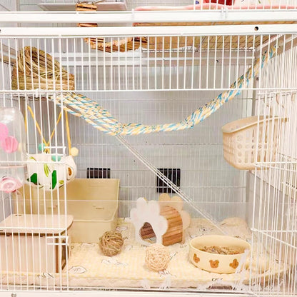 2 Pack Hanging Rat Rope Net, Bird Swing Toy, Parrot Climbing Ladder Bridge for Small Animal Cage Accessories2