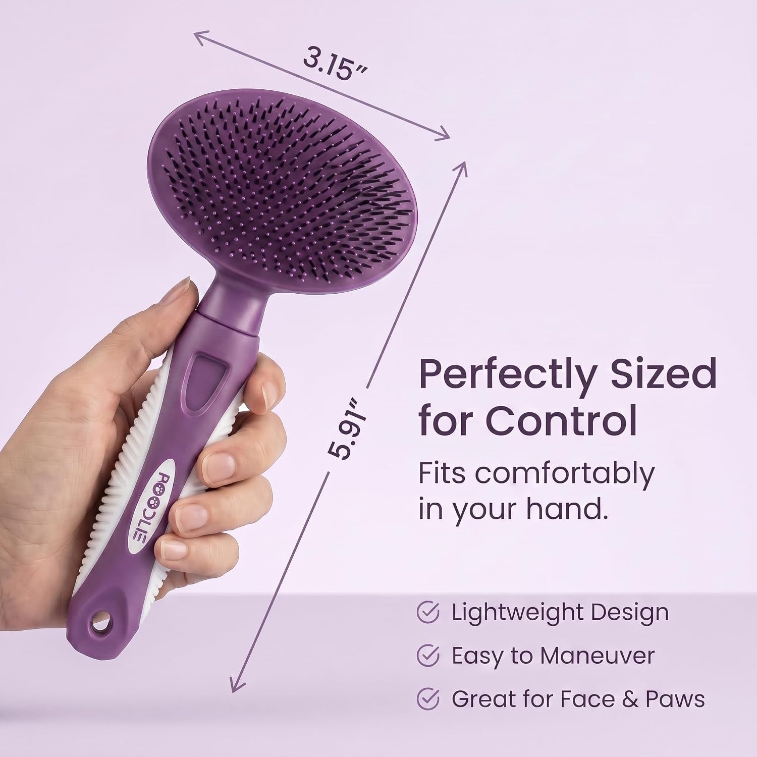 round-bristle-pet-brush-for-dogs-and-cats-soft-dog-brush-for-grooming-short-or-long-hair-gentle-tool-for-sensitive-skin-removes-dander-dirt-and-detangles-purple