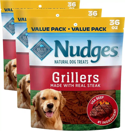 Blue Buffalo Nudges Chicken Grillers Natural Dog Treats, Tender & Meaty Dog Snacks, Easy-To-Tear for Training, Made in the USA with Real Chicken, No Artificial Preservatives, 16 Oz.16