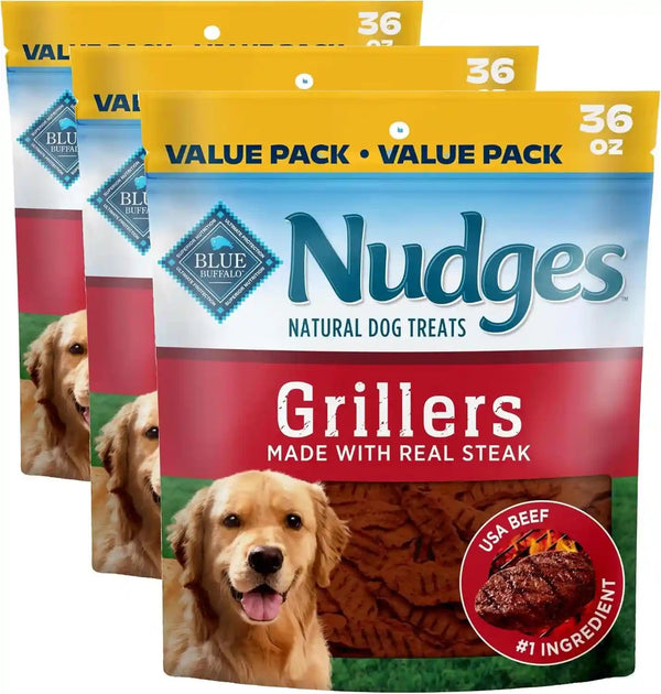Blue Buffalo Nudges Chicken Grillers Natural Dog Treats, Tender & Meaty Dog Snacks, Easy-To-Tear for Training, Made in the USA with Real Chicken, No Artificial Preservatives, 16 Oz.16