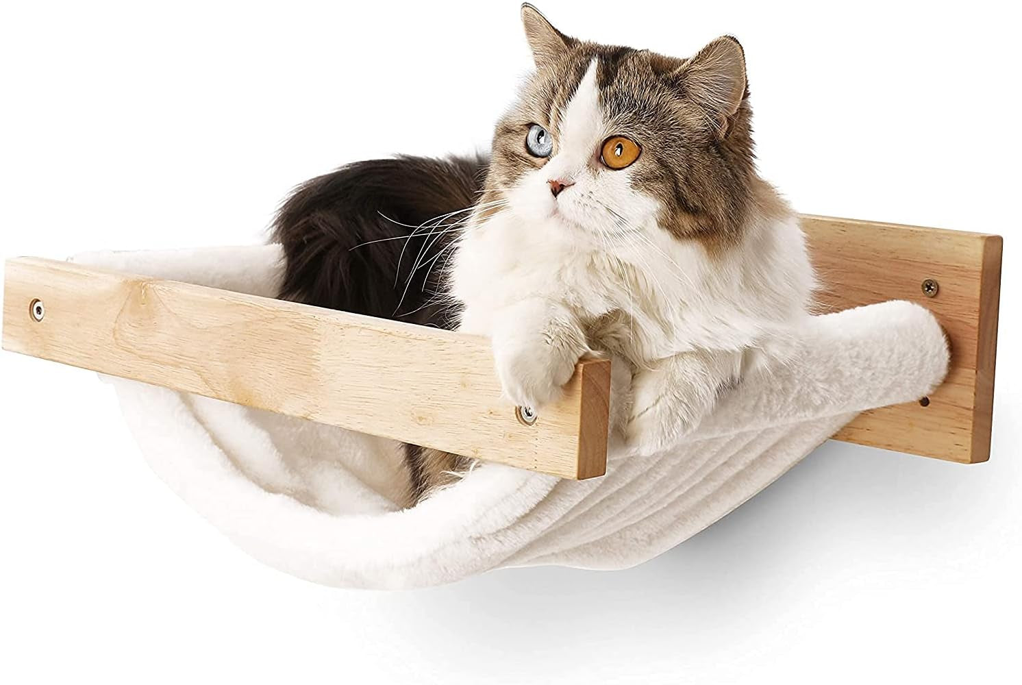 fukumaru-hammock-wall-mounted-cat-beds-and-perches-wooden-kitten-walls-furniture-stable-cats-shelves-for-sleeping-playing-climbing-lounging-black-stripe