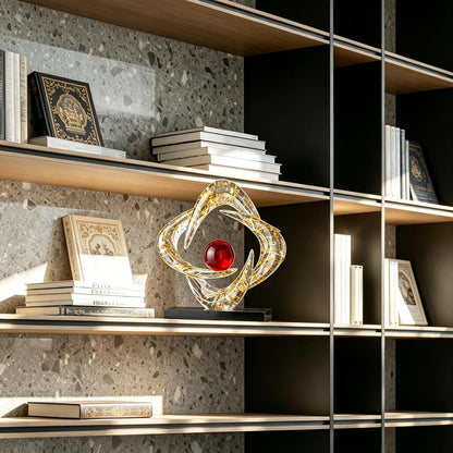 Modern Sculptures Living Room Shelf Decor Home Décor Accents | Gold Abstract Art Accessories Decoration for Coffee Table Entryway Console Office Desk Nightstand Shelves Housewarming Gift3