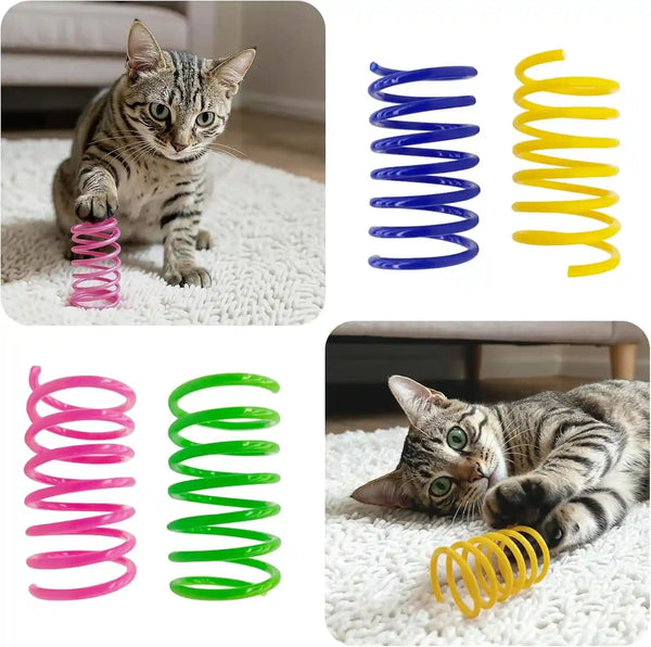 Cat Toys for Indoor Cats, 30 Pack Interactive Cat Spring Toys, Durable Colorful Plastic Spiral Springs for Kitten Hunt, Swat and Bite, Bulk Cat Toys6