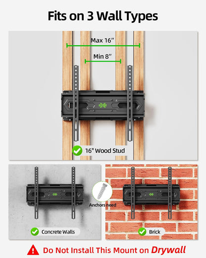 TV Wall Mount for 32-74 Inch Flat Screen/Led/4K up to 110Lbs, Full Motion TV Mount Bracket with Swivel & Tilt Articulating Dual Arms, Max VESA 400X400Mm, Fits 12/16" Wood Studs7