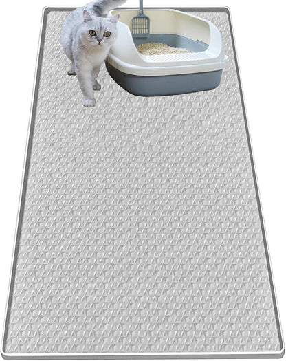Cat Litter Mat for Litter Box, Silicone Large Cat Litter Trapping Mat - 40X28 In, Waterproof & Non-Slip, Durable & Easy Clean, Light Gray9