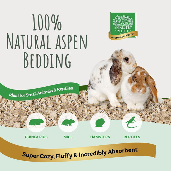 Small Pet Select Premium Natural Aspen Bedding, Animal Bedding for Small Indoor and Outdoor Pets, Made in the USA, Jumbo Size 141 L Pack | Natural Wood Bedding, Low Dust, Odor Control, Made in USA, for Indoor & Outdoor Rabbits, Hamsters & Small Pets2