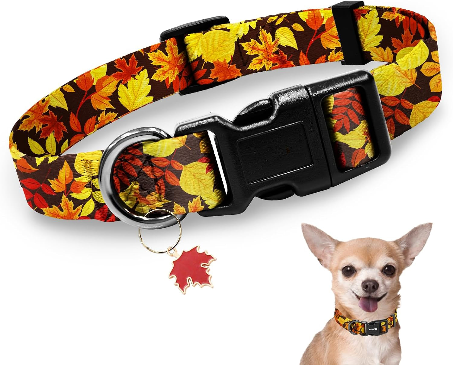 kazazoo-dog-collar-cute-and-soft-nylon-puppy-collar-girl-dogs-adjustable-purple-dog-collars-for-medium-dogs-purple-flowers-m