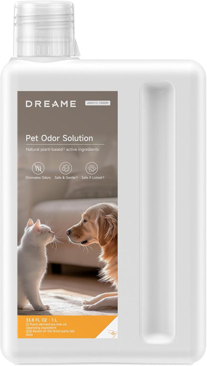 DREAME Robot Vacuum Cleaning Soluition, Pet Odor Solution, Safe and Gentle Natural Plant-Based Ingredients, 33.8 FL OZ(1L)1