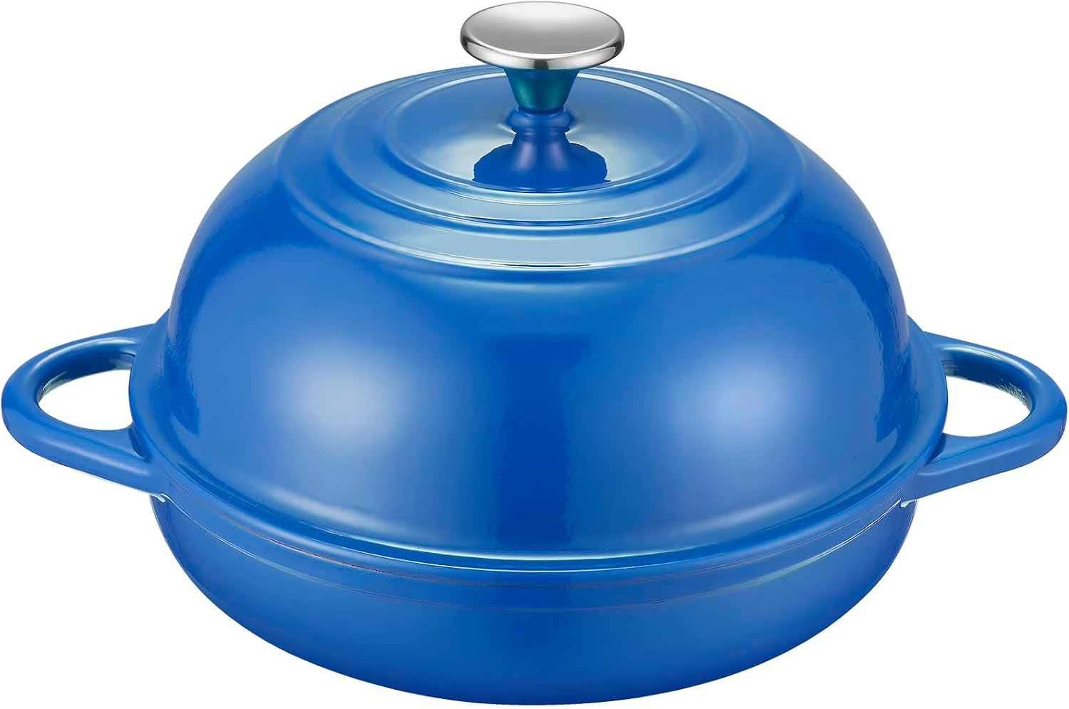 dutch-oven-cast-iron-bread-oven-with-cloche-dome-lid-for-baking-sourdough-artisan-bread-pizza-enameled-cast-iron-combo-cooker-for-baking-braising-roasting-magenta-enameled-finish