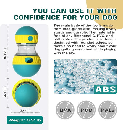 BSISUERM Dog Puzzle Toy Adjustable Treat Dispensing Ball Food Dispenser Tough Slow Feeder Puppy Enrichment Training Toy Pet Interactive Chase Toys for Small Medium Large Dogs to Keep Them Busy, Green5