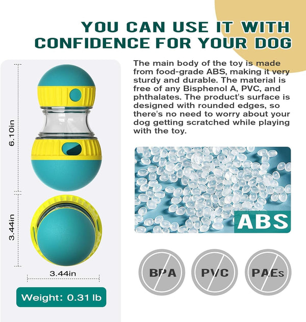 BSISUERM Dog Puzzle Toy Adjustable Treat Dispensing Ball Food Dispenser Tough Slow Feeder Puppy Enrichment Training Toy Pet Interactive Chase Toys for Small Medium Large Dogs to Keep Them Busy, Green5