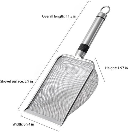 Stainless Steel Cat Litter Scoop – Anti-Stick Litter Shovel with Hook, Rust-Proof & Heavy Duty Cat Litter Scooper for Clumping Litter, Easy to Clean & Store2