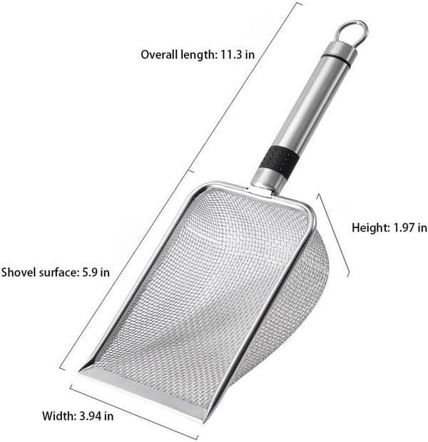 Stainless Steel Cat Litter Scoop – Anti-Stick Litter Shovel with Hook, Rust-Proof & Heavy Duty Cat Litter Scooper for Clumping Litter, Easy to Clean & Store2